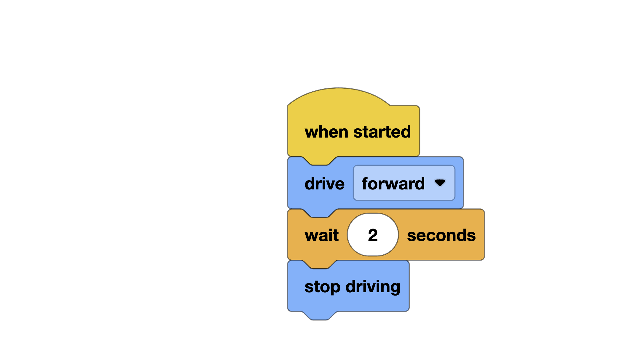 Continuous driving with stop in VEXcode Blocks