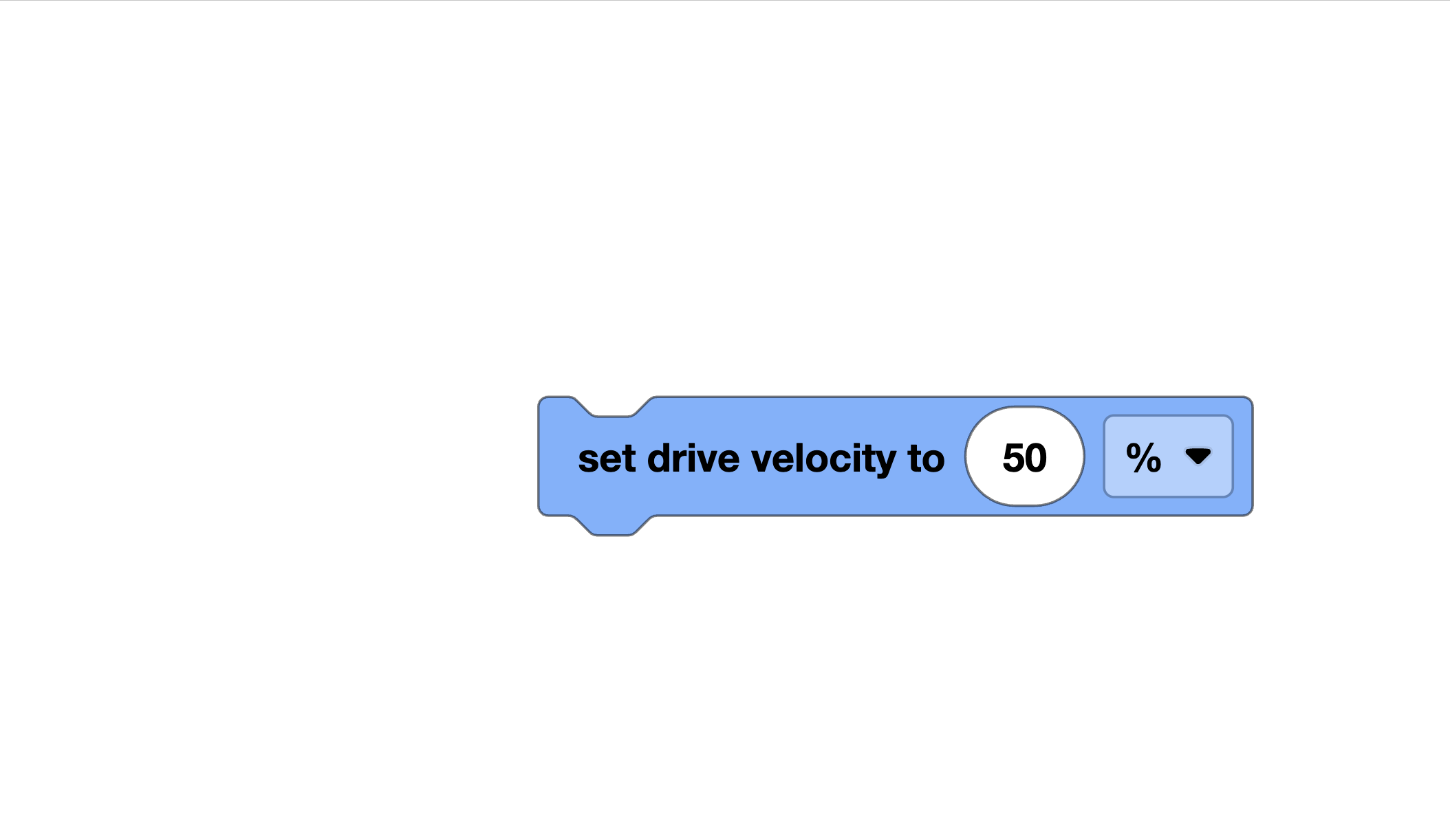 Set drive velocity in VEXcode Blocks