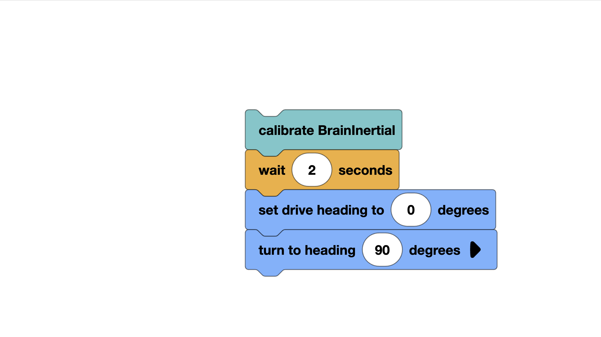 Simple gyro turn in VEXcode Blocks